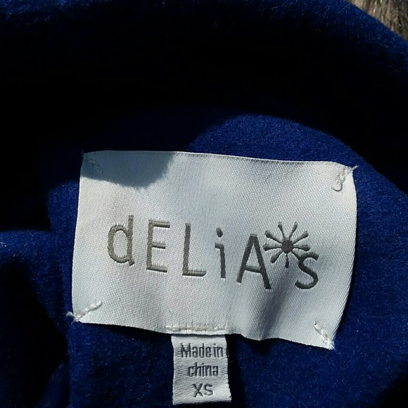 DeliA*s blue double breasted fur hood zipper coat - Picture 3 of 8